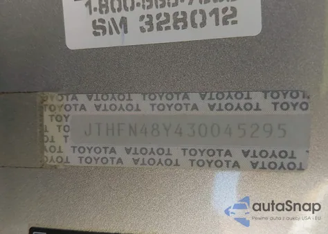 2003 Lexus Sc 430 from USA, damaged, VIN JTHFN48Y430045295